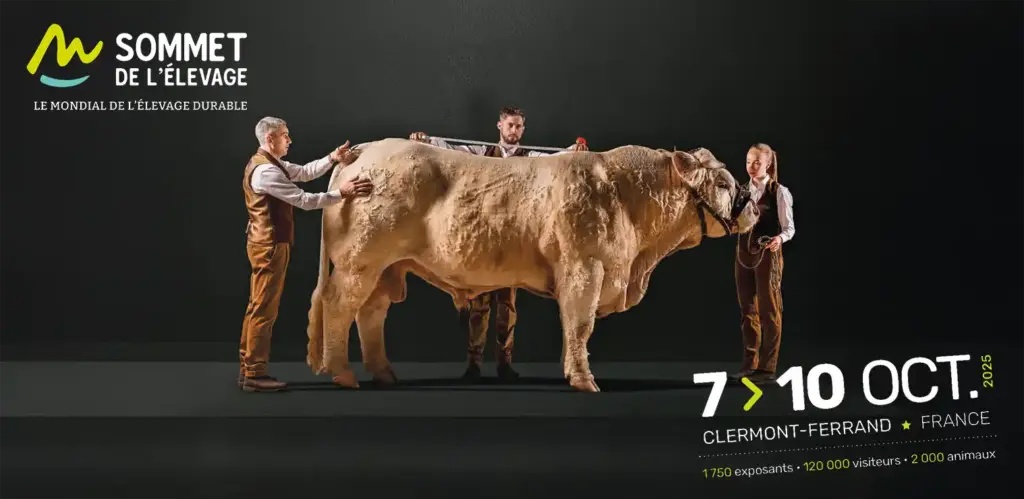 Retrouvez nous au salon du Sommet de l'élevage à Clermont-Ferrand (63) du 07 au 10 octobre 2025 parmi le hall extérieur, stand E3-70. Nous pourrons vous faire découvrir ou redécouvrir nos produits en balle compressée, foin de prairie, luzerne et paille. Vous pourrez apprécier le processus de transformation, le conditionnement ainsi que les possibilités de livraison. Nous serons à votre disposition afin de vous renseigner au mieux sur nos produits, leurs avantages, le tarif et répondre à l'ensemble de vos interrogations. N'hésitez pas à passer nous ou venir nous rencontrer, le meilleur accueil vous sera réservé.